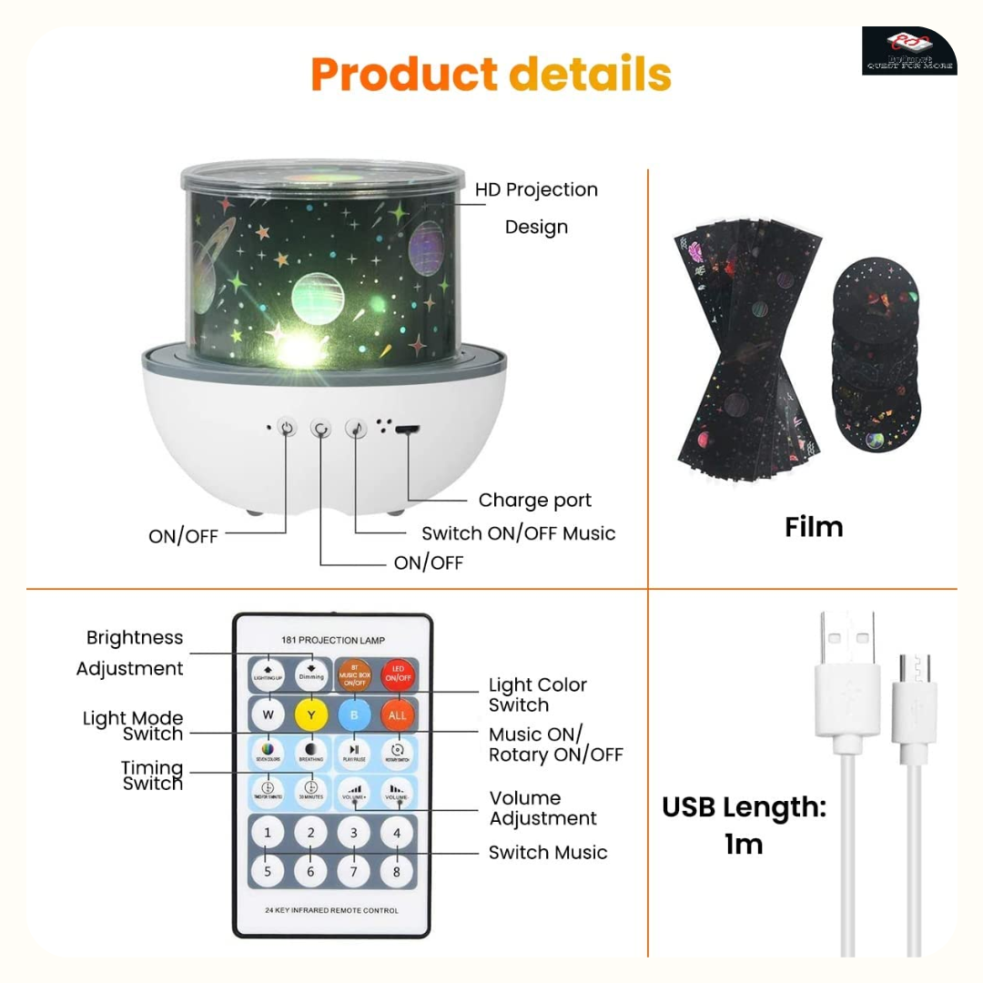 Starry Dreams Galaxy Projector(18 Projections)
